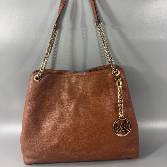 MICHAEL MICHAEL KORS JET SET LARGE CHAIN LEATHER SHOULDER TOTE BAG - Picture 2 of 14